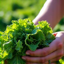 Petani sedang menuai hasil organik segar